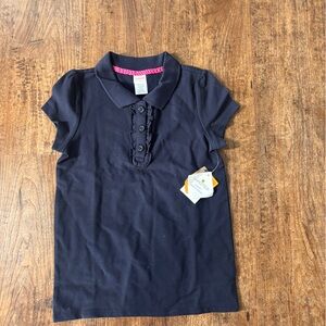 Gymboree Navy Polo Shirt with Ruffle Placket